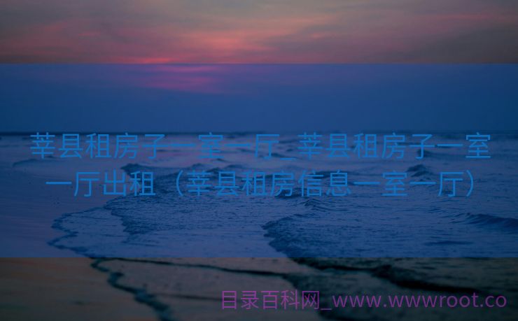 莘县租房子一室一厅_莘县租房子一室一厅出租（莘县租房信息一室一厅）