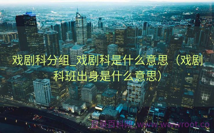 戏剧科分组_戏剧科是什么意思（戏剧科班出身是什么意思）