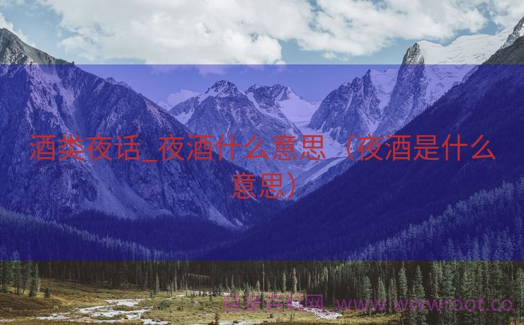 酒类夜话_夜酒什么意思（夜酒是什么意思）