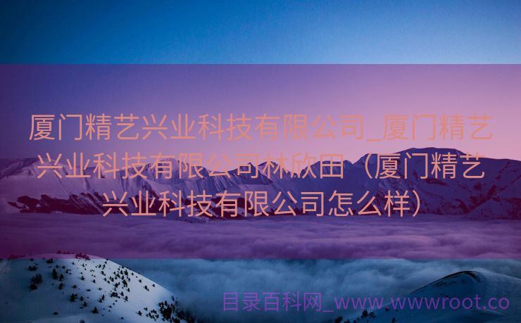 厦门精艺兴业科技有限公司_厦门精艺兴业科技有限公司林欣田（厦门精艺兴业科技有限公司怎么样）
