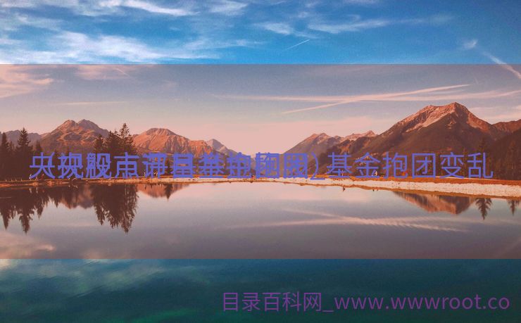 央视股市节目基金抱团_基金抱团变乱
（央视点评基金抱团股）