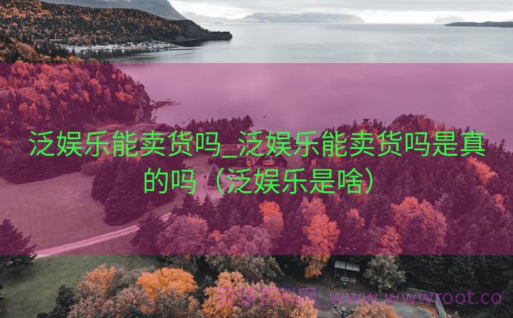 泛娱乐能卖货吗_泛娱乐能卖货吗是真的吗（泛娱乐是啥）