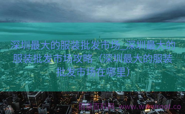 深圳最大的服装批发市场_深圳最大的服装批发市场攻略（深圳最大的服装批发市场在哪里）