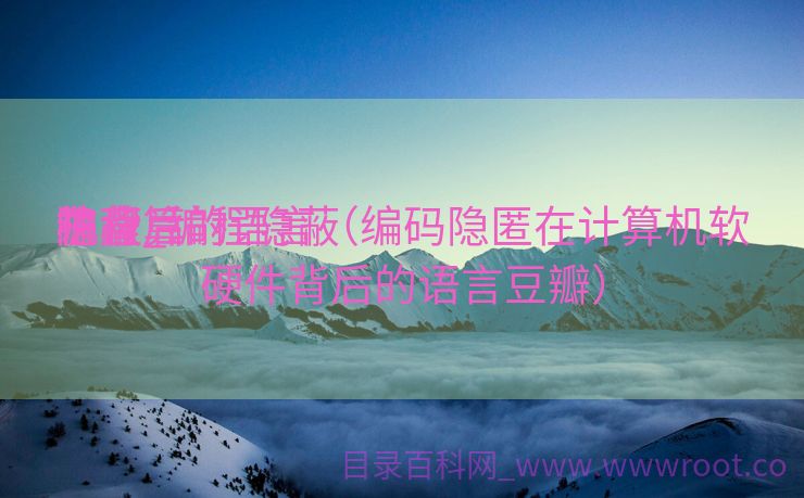 隐蔽
编程_编程隐蔽
在盘算
机背后的语言（编码隐匿在计算机软硬件背后的语言豆瓣）