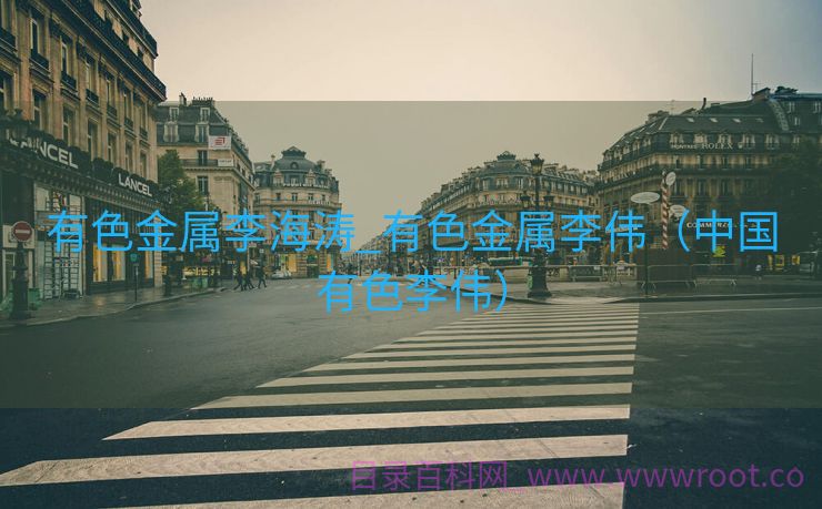 有色金属李海涛_有色金属李伟（中国有色李伟）