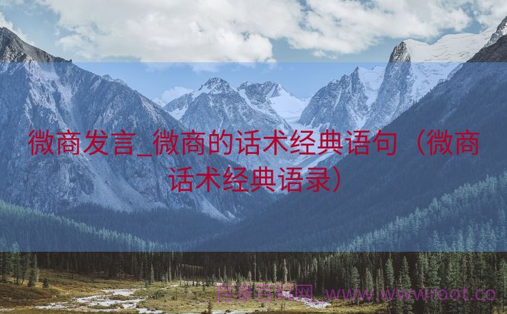 微商发言_微商的话术经典语句（微商话术经典语录）