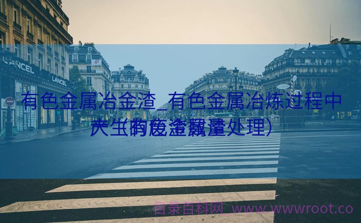 有色金属冶金渣_有色金属冶炼过程中产生的废渣数量

大（有色金属渣处理）