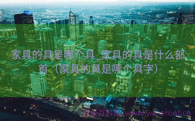 家具的具是哪个具_家具的具是什么部首（家具的具是哪个具字）