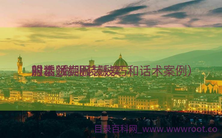 服装贩卖
对话_做服装贩卖
的本领
对话（卖服装技巧和话术案例）