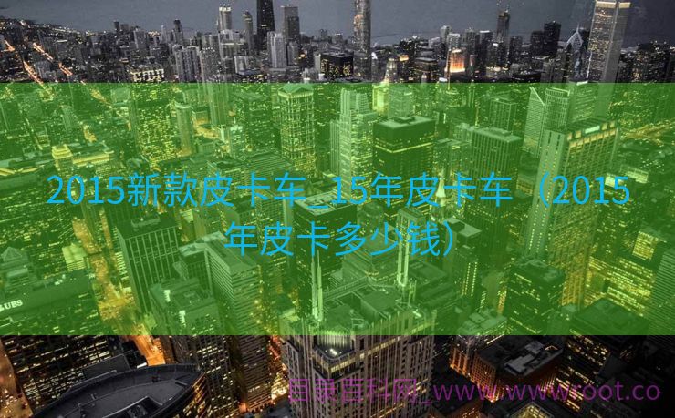 2015新款皮卡车_15年皮卡车（2015年皮卡多少钱）