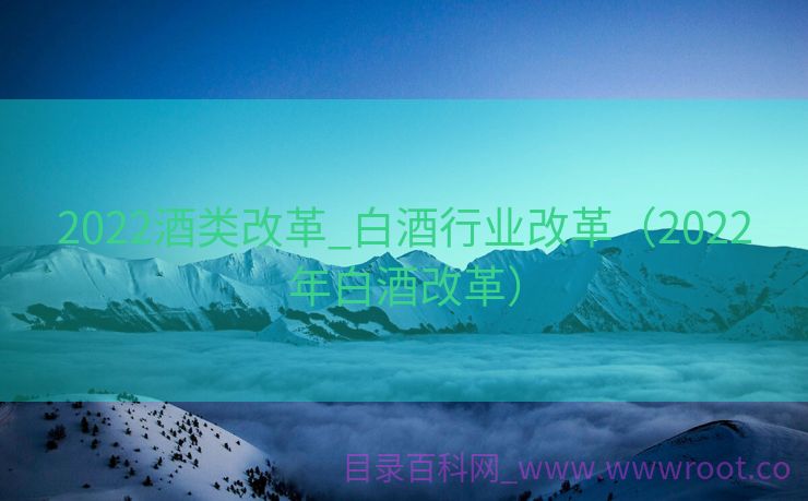 2022酒类改革_白酒行业改革（2022年白酒改革）