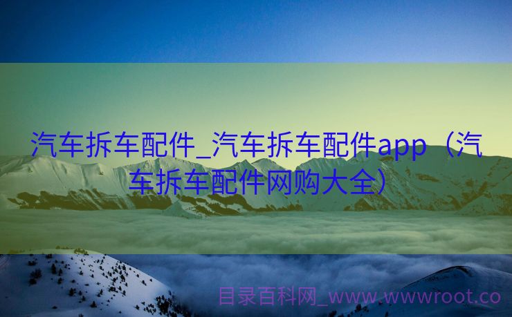 汽车拆车配件_汽车拆车配件app（汽车拆车配件网购大全）
