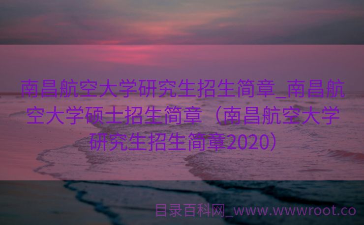南昌航空大学研究生招生简章_南昌航空大学硕士招生简章（南昌航空大学研究生招生简章2020）