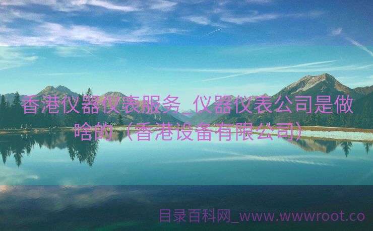 香港仪器仪表服务_仪器仪表公司是做啥的（香港设备有限公司）