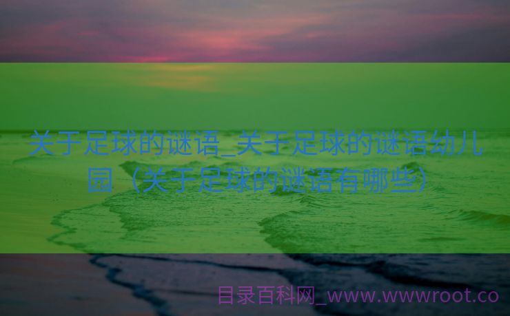 关于足球的谜语_关于足球的谜语幼儿园（关于足球的谜语有哪些）