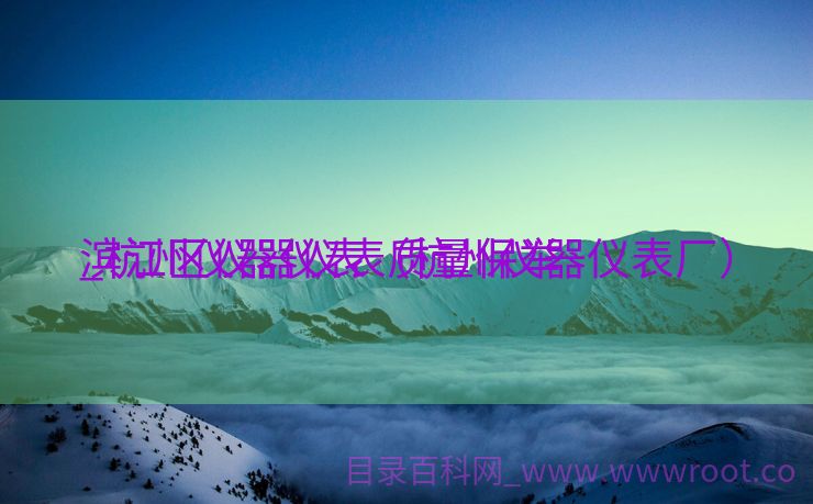 滨江区仪器仪表质量保举
_杭州仪器仪表（杭州仪器仪表厂）