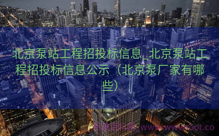 北京泵站工程招投标信息_北京泵站工程招投标信息公示（北京泵厂家有哪些）