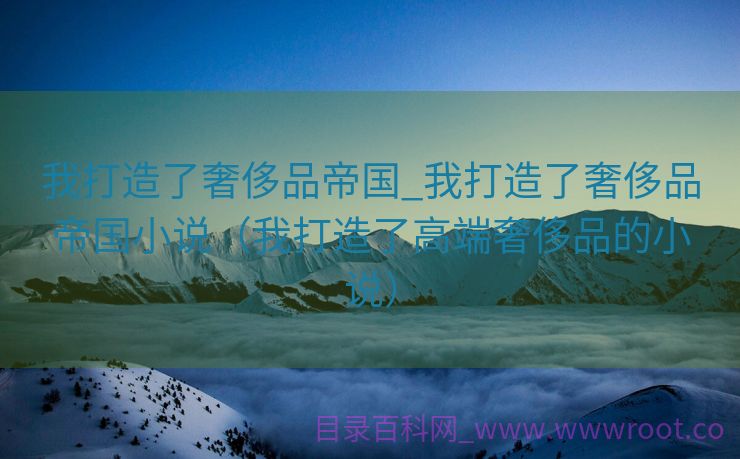 我打造了奢侈品帝国_我打造了奢侈品帝国小说（我打造了高端奢侈品的小说）
